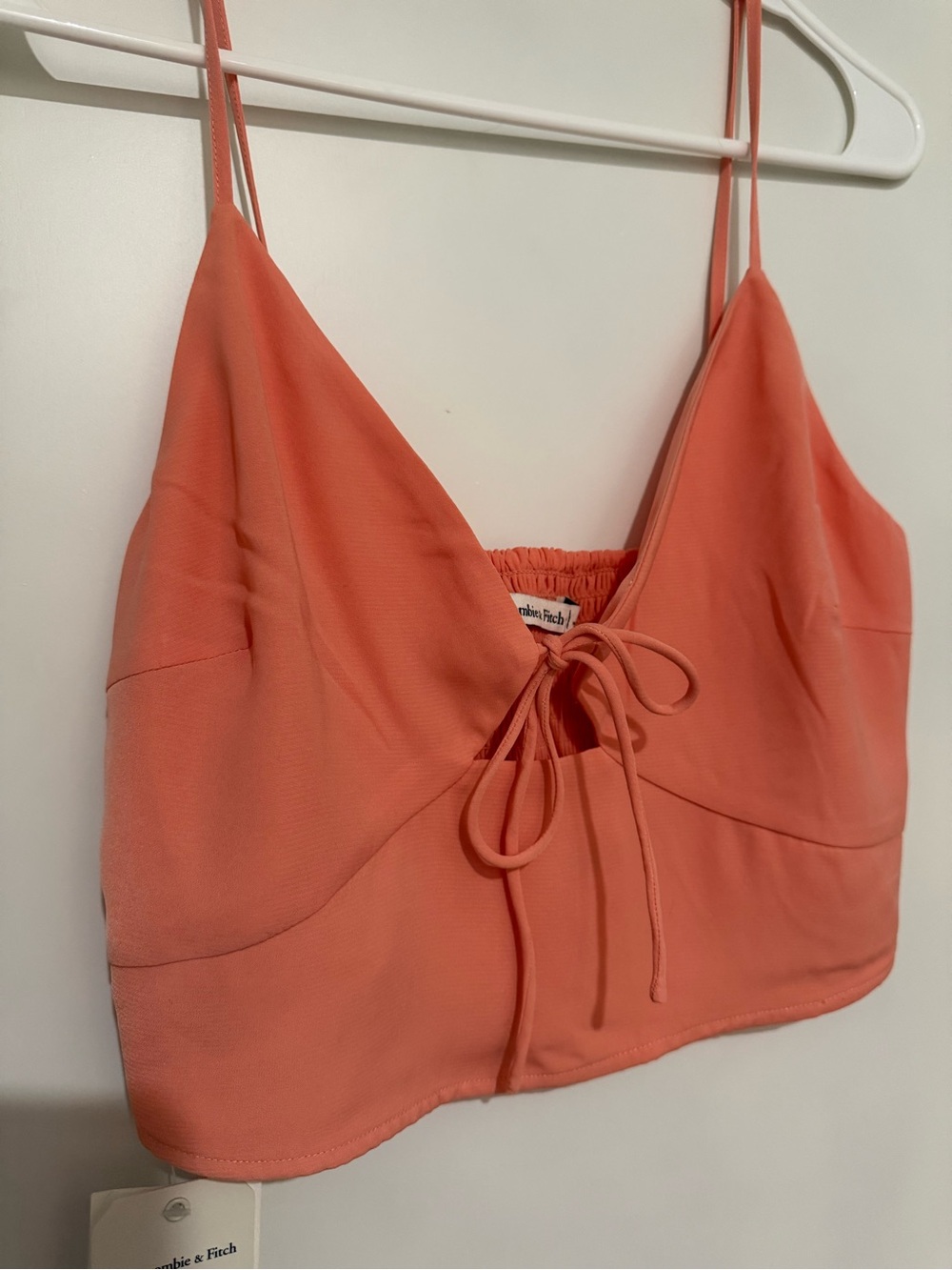 Abercrombie & Fitch Coral Smocked V-Neck Cami